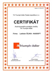 Certifikát TA – autorizovaný prodejce